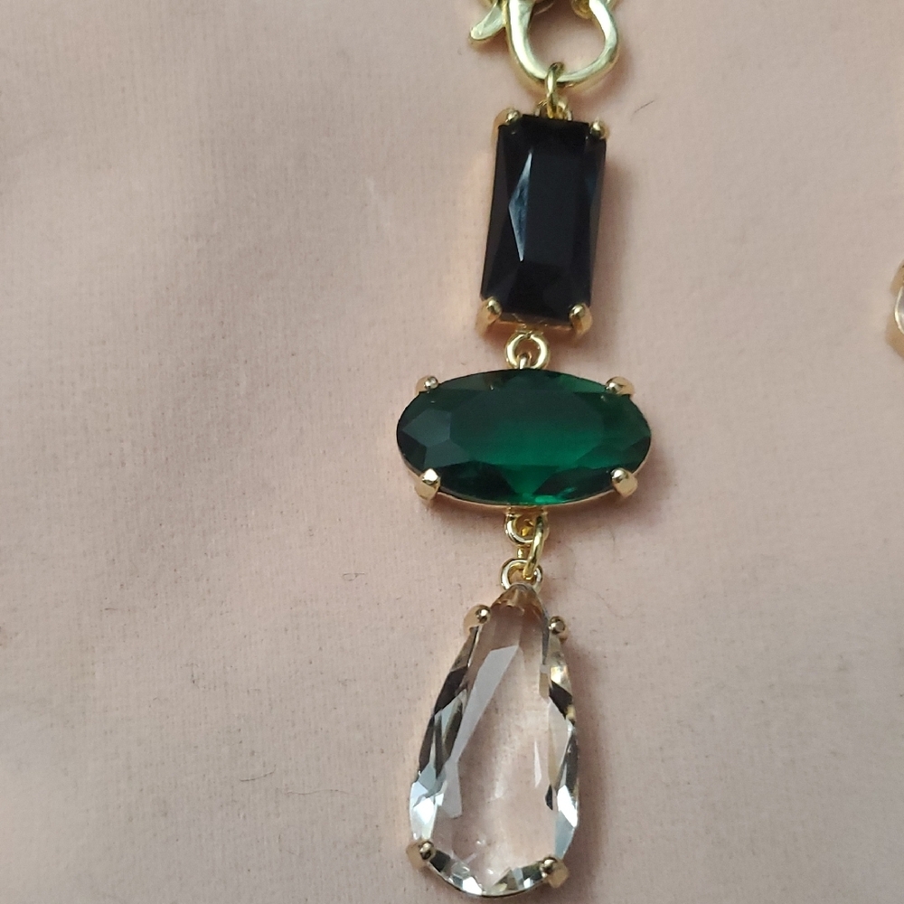 Melania Clara Gold Necklace and with Multicolored Gems And Extra Gems - Picture 3 of 9